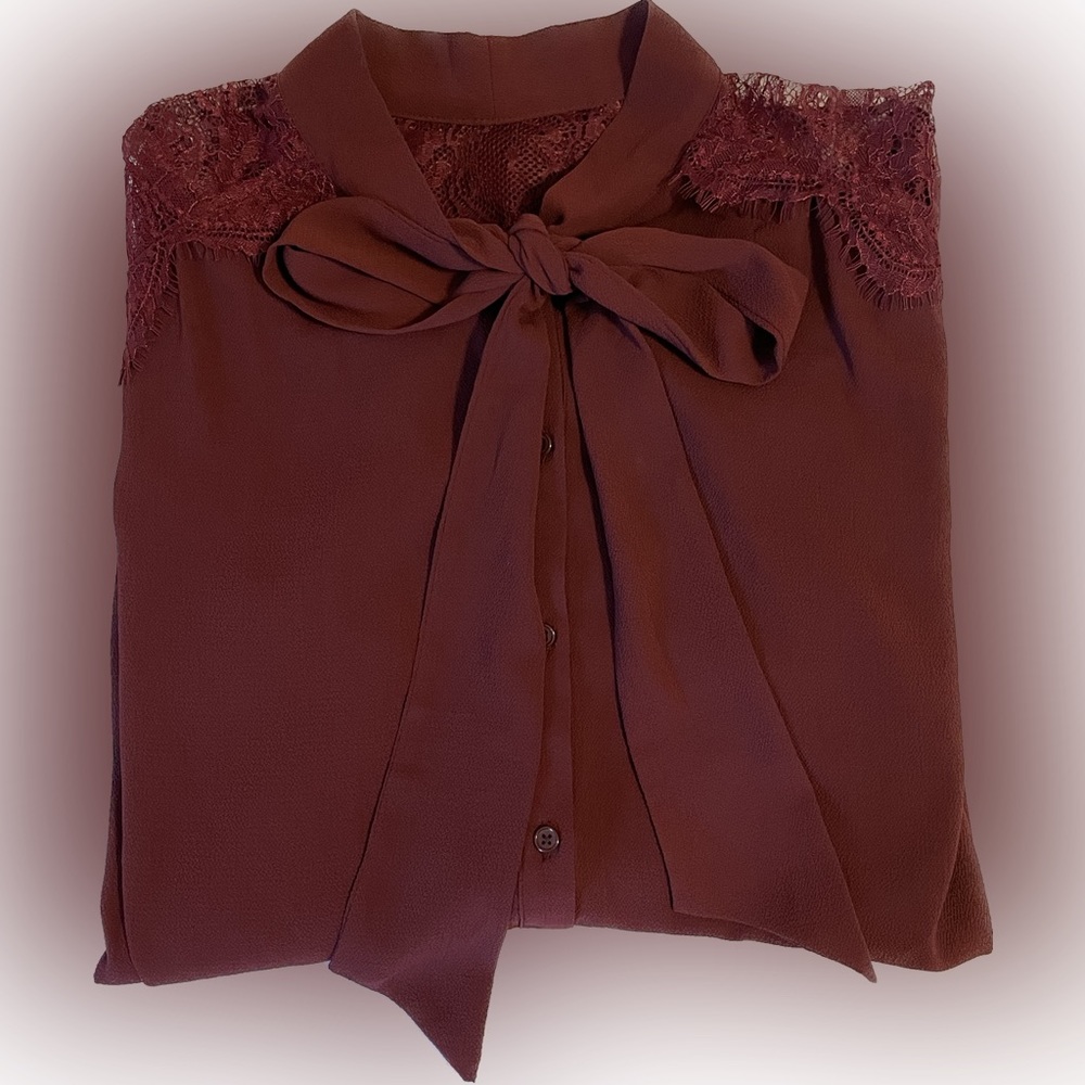 Mossimo Lace Tie Blouse